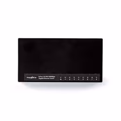 Nedis NSWH8P100BK commutateur réseau Géré Gigabit Ethernet (10/100/1000) Noir