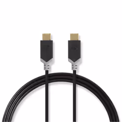 Nedis CCBW64700AT20, 2 m, USB C, USB C, USB 3.2 Gen 1 (3.1 Gen 1), 5000 Mbit/s, Noir