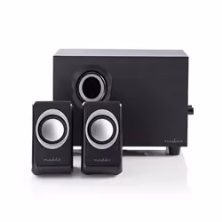 Nedis CSPR10021BK, 2.1 canaux, 16 W, PC, Noir, 142 mm, 230 mm
