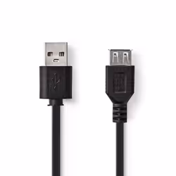 Nedis CCGP60010BK30, 3 m, USB A, USB A, USB 2.0, 480 Mbit/s, Noir