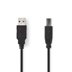 Nedis CCGP60100BK20 câble USB 2 m USB 2.0 USB A USB B Noir