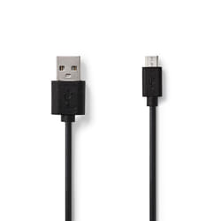 Nedis CCGP60500BK10 câble USB 1 m USB 2.0 USB-A Micro-USB B Noir