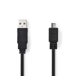 Nedis CCGP60505BK10 câble USB 1 m USB 3.2 Gen 1 (3.1 Gen 1) USB A Micro-USB B Noir