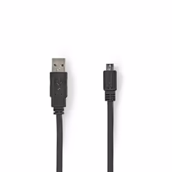 Nedis CCGP60410BK10, 1 m, USB A, Micro-USB B, USB 2.0, Noir