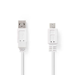 Nedis CCGP60410WT10 câble USB 1 m USB 2.0 USB A Micro-USB B Blanc