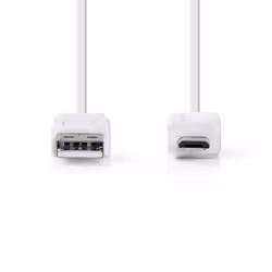 Nedis CCGP60410WT10 câble USB 1 m USB 2.0 USB A Micro-USB B Blanc