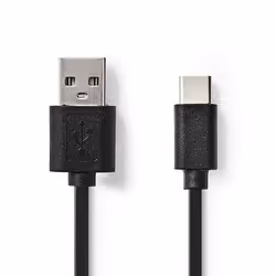 Nedis CCGP60600BK10, 1 m, USB-C, USB-A, USB 2.0, Mâle/Mâle, Noir