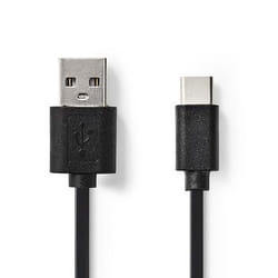Nedis CCGP60600BK10 câble USB 1 m USB 2.0 USB-C USB-A Noir