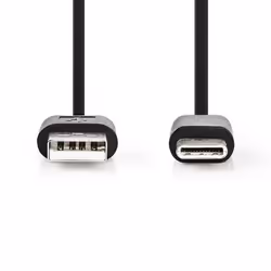 Nedis CCGP60600BK10 câble USB 1 m USB 2.0 USB-C USB-A Noir