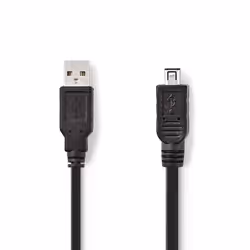 Nedis CCGP60200BK20, 2 m, USB A, Mini-USB A, USB 2.0, 480 Mbit/s, Noir