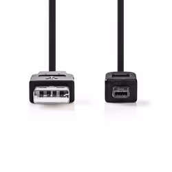 Nedis CCGP60200BK20 câble USB 2 m USB 2.0 USB A Mini-USB A Noir