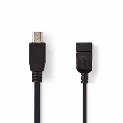 Nedis CCGP60315BK02, 0,2 m, USB A, USB 2.0, 480 Mbit/s, Noir