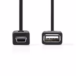 Nedis CCGP60315BK02 câble USB 0,2 m USB 2.0 USB A Noir