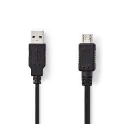 Nedis CCGP60400BK20 câble USB 2 m USB 2.0 USB A Noir