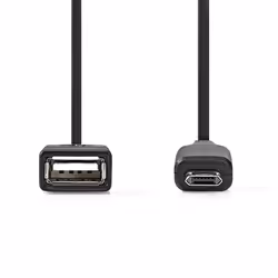 Nedis CCGP60515BK02 câble USB 0,2 m USB 2.0 USB A Micro-USB B Noir