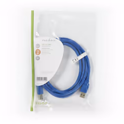 Nedis CCGP61100BU20 câble USB 2 m USB 3.2 Gen 1 (3.1 Gen 1) USB A USB B Bleu - Vue supplémentaire 4