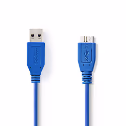 Nedis CCGP61500BU50, 5 m, USB A, Micro-USB B, USB 3.2 Gen 1 (3.1 Gen 1), 4,8 Mbit/s, Bleu