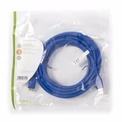 Nedis CCGP61500BU50 câble USB 5 m USB 3.2 Gen 1 (3.1 Gen 1) USB A Micro-USB B Bleu