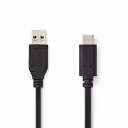 Nedis CCGP61650BK10 câble USB 1 m USB 3.2 Gen 2 (3.1 Gen 2) USB A USB C Noir
