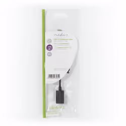 Nedis CCGP61710BK02 câble USB 0,15 m USB 3.2 Gen 1 (3.1 Gen 1) USB-C USB A Noir