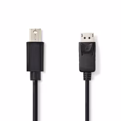 Nedis CCGP37400BK30, 3 m, DisplayPort, Mini DisplayPort, Mâle, Mâle, 3840 x 2160 pixels