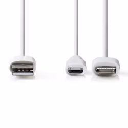 Nedis CCGP39400WT10 câble USB 1 m USB A Micro-USB B Blanc - Vue supplémentaire 2