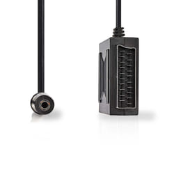 Nedis CVGP31930BK02 Câble SCART 0,2 m 2 x SCART (21-pin) Noir