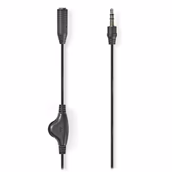 Nedis CAGP22090BK10, 3,5mm, 3,5mm, Acier plaqué de cuivre (ccs), 1 m, Noir