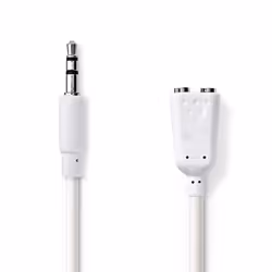 Nedis CAGP22100WT02, 3,5mm, 2 x 3.5mm, Acier plaqué de cuivre (ccs), 0,2 m, Blanc