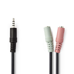 Nedis CAGP22150BK02 câble audio 0,2 m 2 x 3.5mm 3,5mm Noir