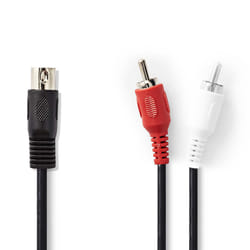 Nedis CAGP20200BK10 câble audio 1 m DIN (5-pin) 2 x RCA Noir