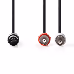 Nedis CAGP20200BK10 câble audio 1 m DIN (5-pin) 2 x RCA Noir