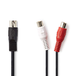 Nedis CAGP20250BK02 câble audio 0,2 m DIN (5-pin) 2 x RCA Noir
