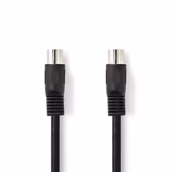 Nedis CAGP20000BK10, DIN (5-pin), DIN (5-pin), Acier plaqué de cuivre (ccs), 1 m, Noir