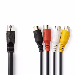 Nedis CAGP20450BK02, DIN (5-pin), Acier plaqué de cuivre (ccs), Noir