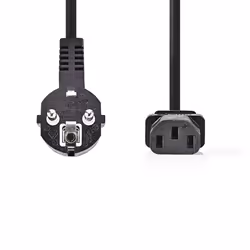 Nedis CEGP10015BK20 câble électrique Noir 2 m Prise d'alimentation type E Coupleur C13