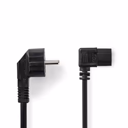 Nedis CEGP10020BK20, 2 m, Prise d'alimentation type E+F, Coupleur C13