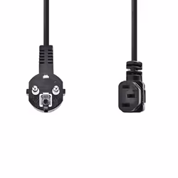 Nedis CEGP10020BK20 câble électrique Noir 2 m Prise d'alimentation type E+F Coupleur C13