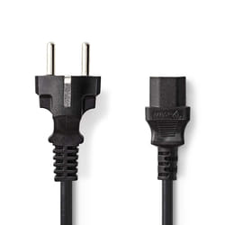 Nedis CEGP10030BK100 câble électrique Noir 10 m Prise d'alimentation type E Coupleur C13