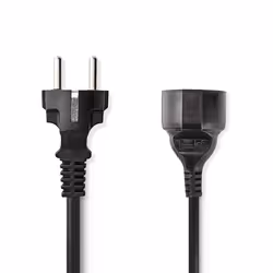 Nedis CEGP10200BK20, 2 m, Prise d'alimentation type E, CEE7/4
