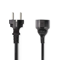Nedis CEGP10200BK20 câble électrique Noir 2 m Prise d'alimentation type E CEE7/4
