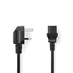 Nedis CEGP11100BK20 câble électrique Noir 2 m Prise d'alimentation type G Coupleur C13