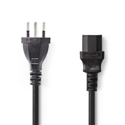 Nedis CEGP11200BK50 câble électrique Noir 5 m Prise d'alimentation type J IEC 320