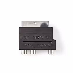 Nedis CVGP31902BK, SCART (21-pin), 3 x RCA + S-Video, Nickel, Noir, Sac en polyéthylène