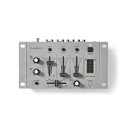 Nedis MIXD050GY table de mixage audio Argent, Noir