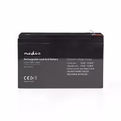 Nedis BALA720012V, Sealed Lead Acid (VRLA), 12 V, 1 pièce(s), Noir, 7200 Ah, 65 mm