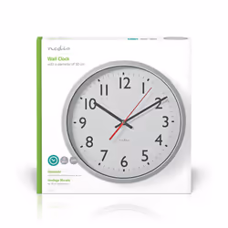 Nedis CLWA110WT horloge murale Rond Argent, Blanc