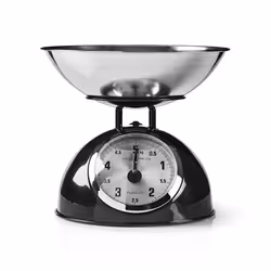 Nedis KASC110BK, Balances de cuisine mécaniques, 5 kg, 25 g, Noir, Acier inoxydable, Acier inoxydable, Acier, Comptoir