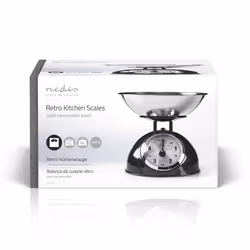 Nedis KASC110BK escabeaux de cuisine Noir, Acier inoxydable Comptoir Balances de cuisine mécaniques