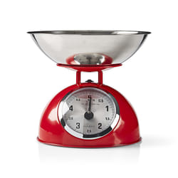 Nedis KASC110RD escabeaux de cuisine Rouge, Acier inoxydable Comptoir Balances de cuisine mécaniques